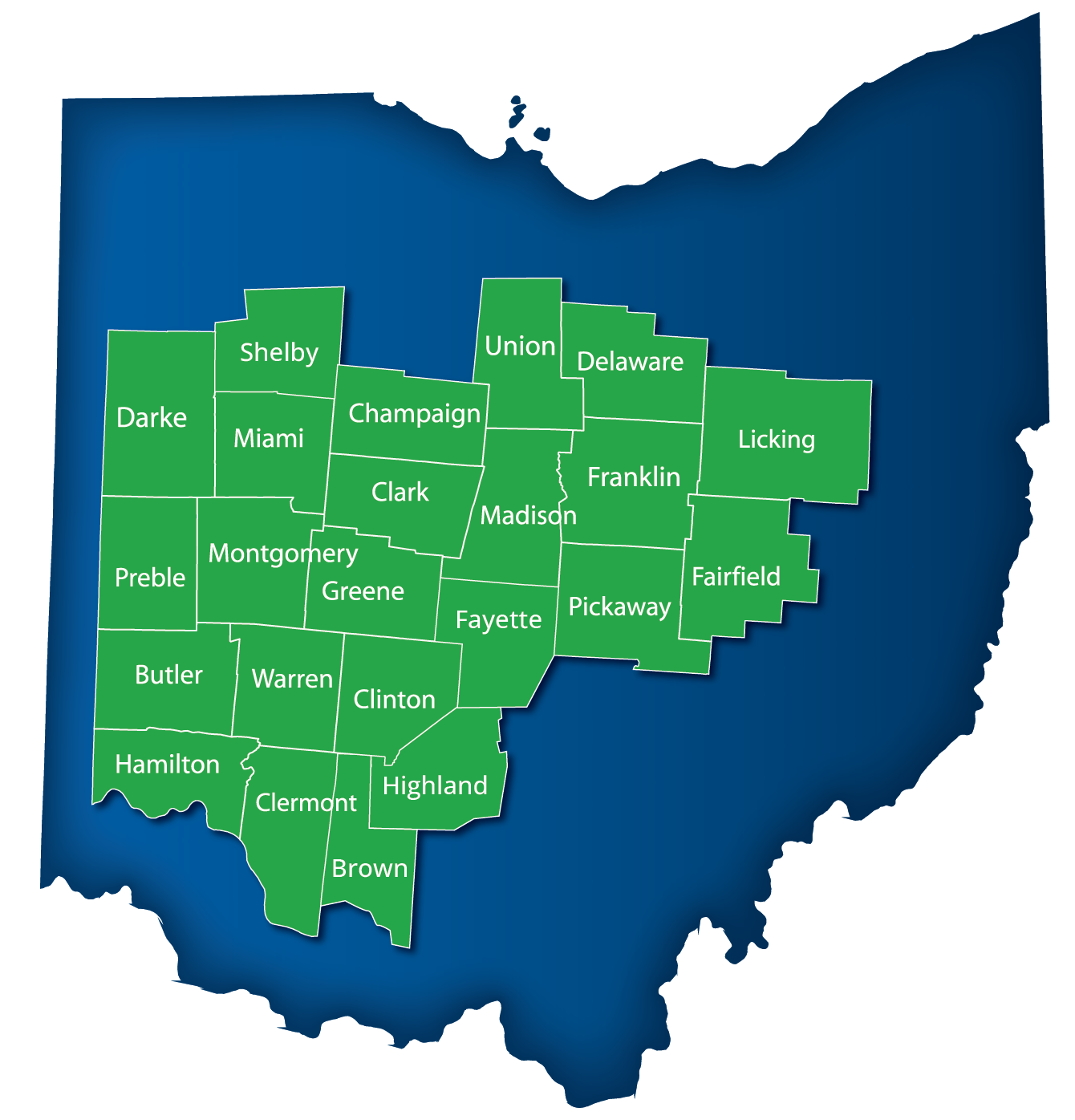 Ohio Counties Map Ohio Counties Map